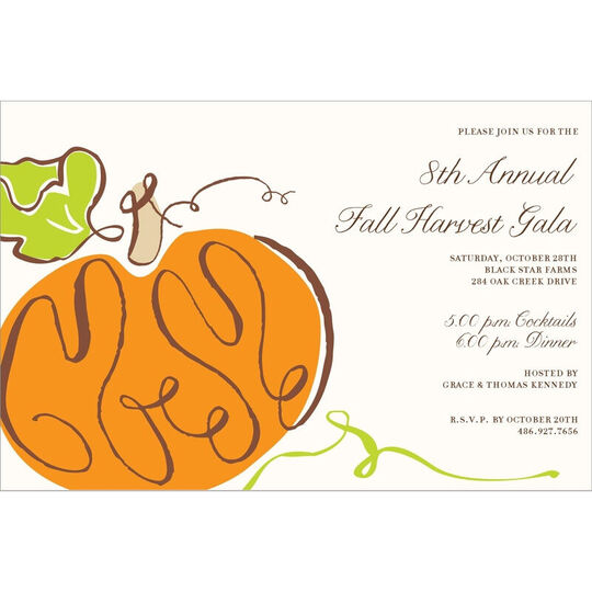 Viney Pumpkin Invitations